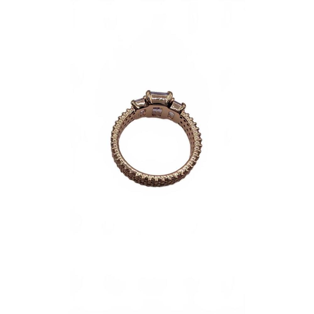 Elegant Rose Gold Plated Ring with Purple Gemstones Size 8 - Picture 3 of 9